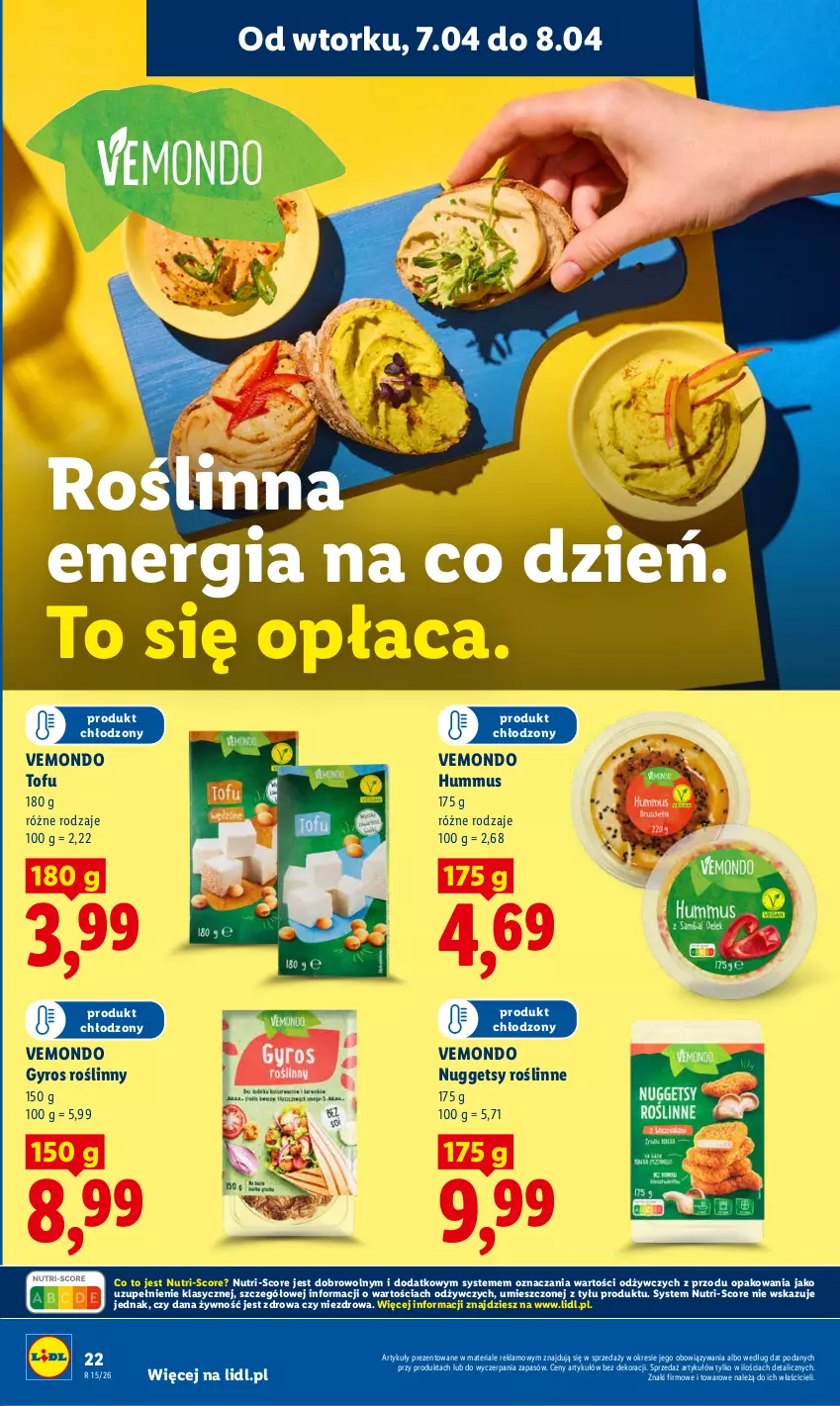 Gazetka promocyjna Lidl - Gazetka ważna od 7.04 do 8.04 - ważna 07.04 do 08.04.2026 - strona 22 - produkty: Gyros, Hummus, Mus, Tofu