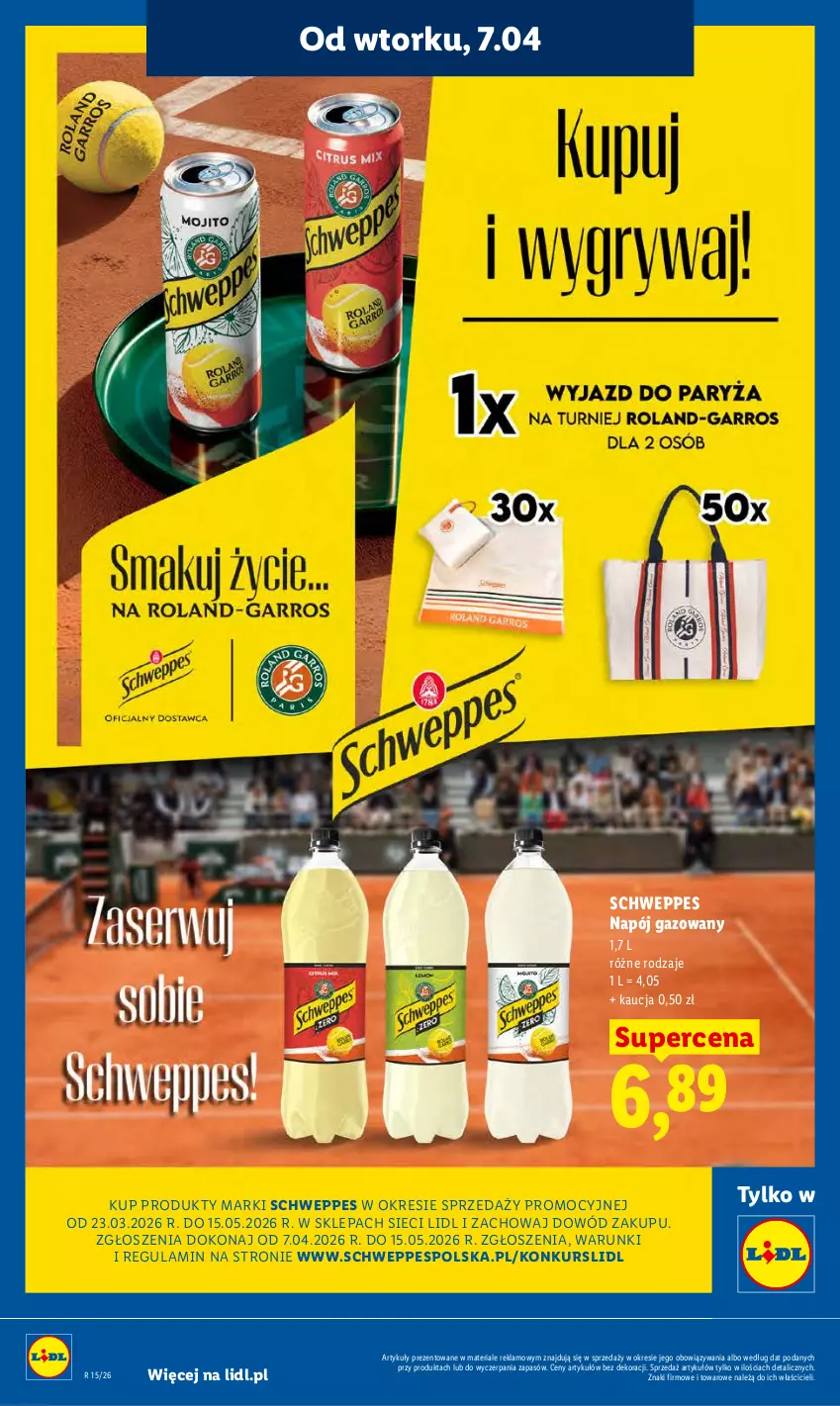 Gazetka promocyjna Lidl - Gazetka ważna od 7.04 do 8.04 - ważna 07.04 do 08.04.2026 - strona 24 - produkty: Napój, Napój gazowany, Schweppes
