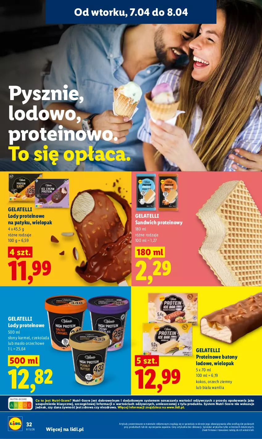Gazetka promocyjna Lidl - Gazetka ważna od 7.04 do 8.04 - ważna 07.04 do 08.04.2026 - strona 36 - produkty: Baton, Czekolada, Kokos, Lody, Masło, Masło orzechowe