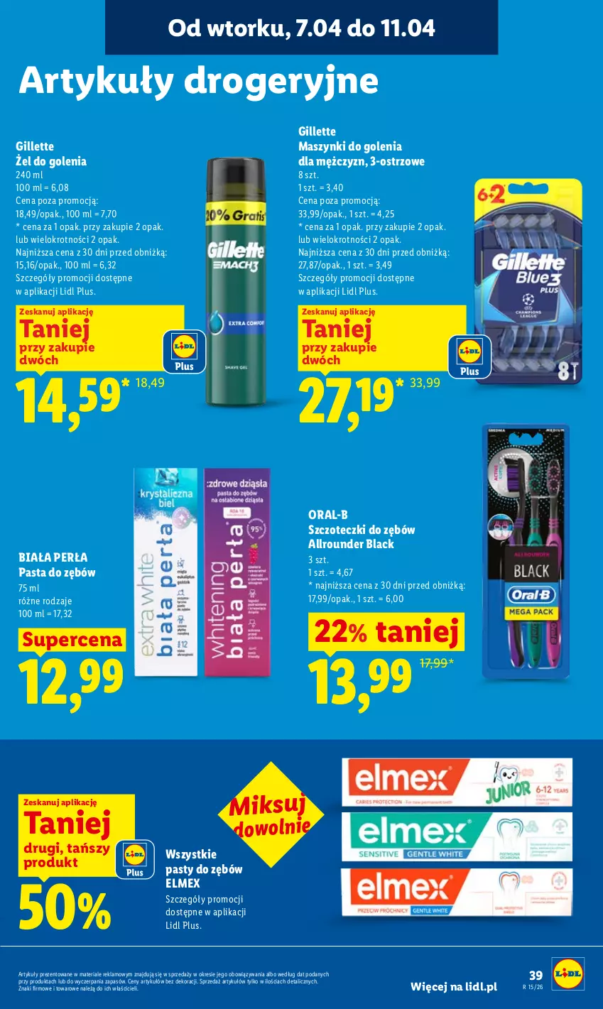 Gazetka promocyjna Lidl - Gazetka ważna od 7.04 do 8.04 - ważna 07.04 do 08.04.2026 - strona 43 - produkty: Elmex, Gillette, Lack, Pasta do zębów, Perła