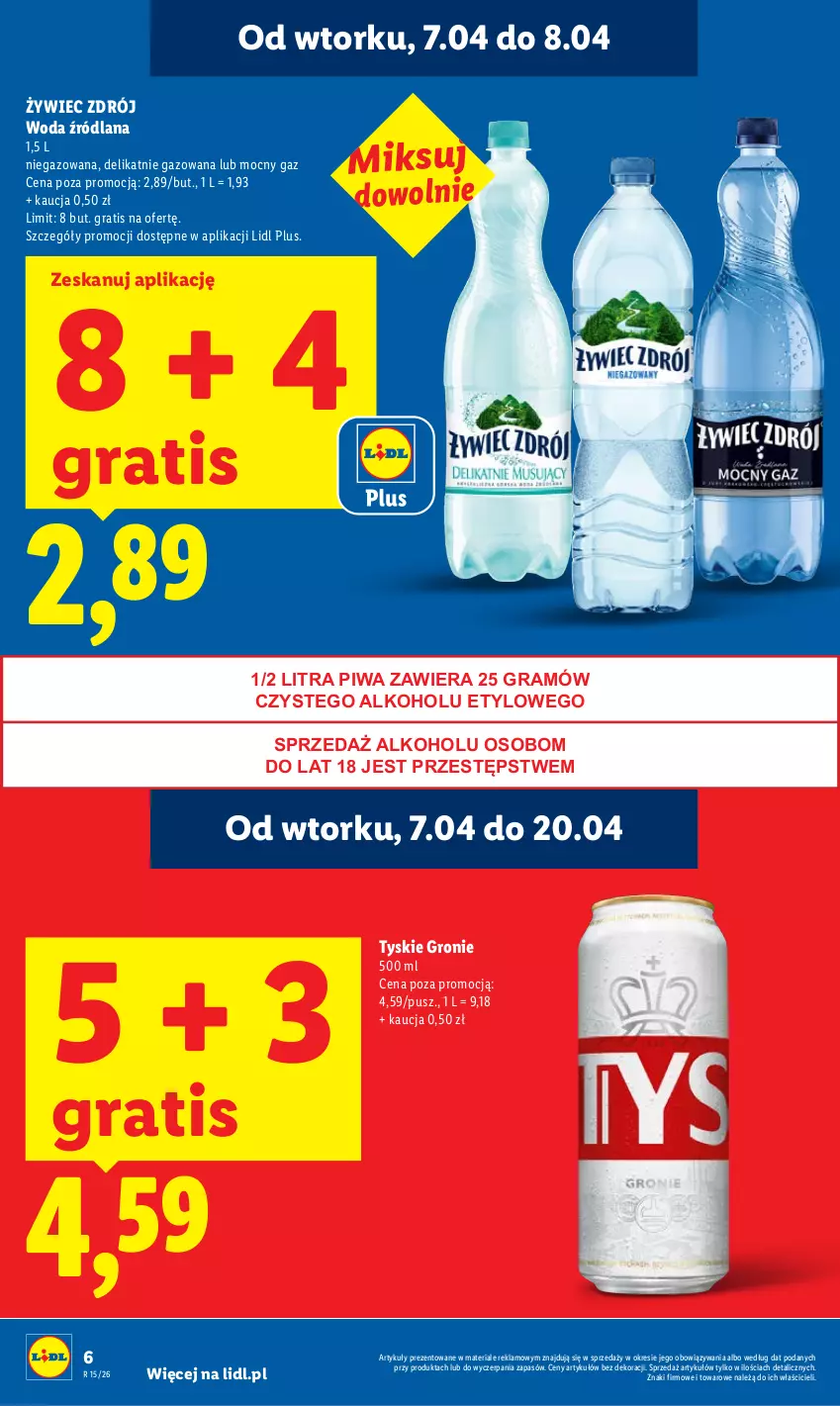 Gazetka promocyjna Lidl - Gazetka ważna od 7.04 do 8.04 - ważna 07.04 do 08.04.2026 - strona 6 - produkty: Gra, LANA, Piwa, Tyskie, Woda
