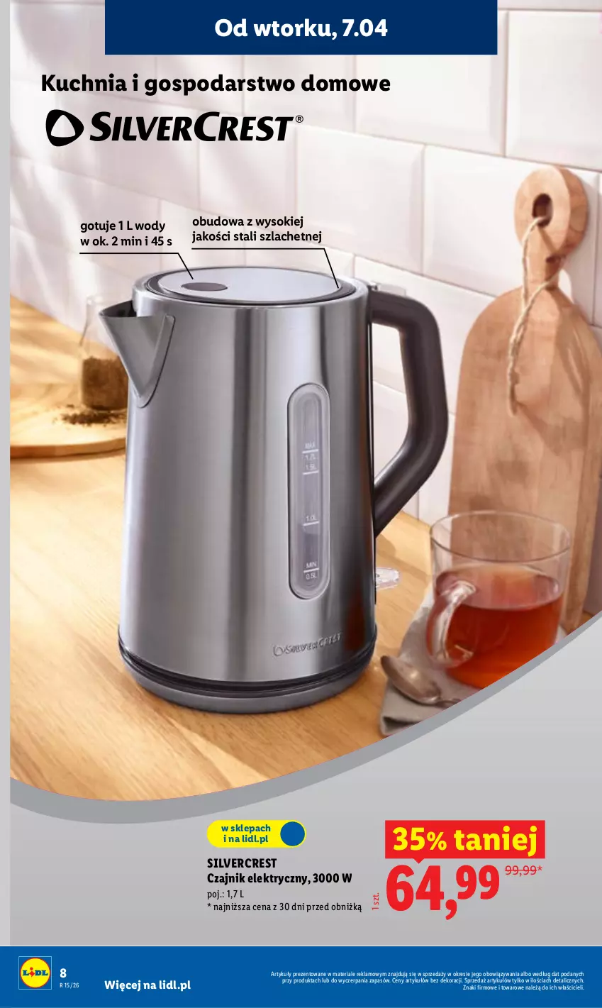 Gazetka promocyjna Lidl - Gazetka ważna od 7.04 do 8.04 - ważna 07.04 do 08.04.2026 - strona 8 - produkty: Czajnik, Czajnik elektryczny, Kuchnia, Silvercrest, Sok