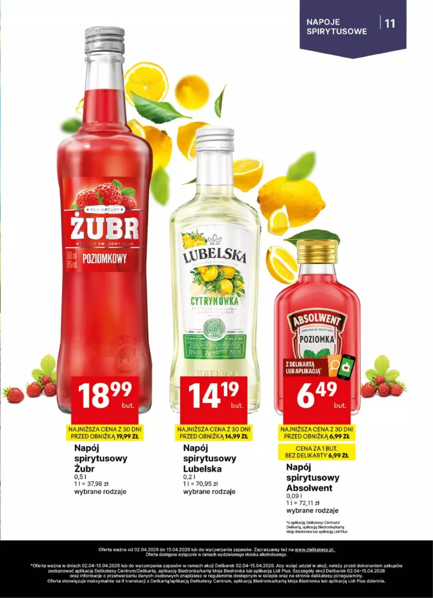 Gazetka promocyjna Delikatesy Centrum - Delibarek DC14-DC15 - ważna 02.04 do 15.04.2026 - strona 11 - produkty: Dron, Napój, Napoje, Orka, Rama, Rum, Tran