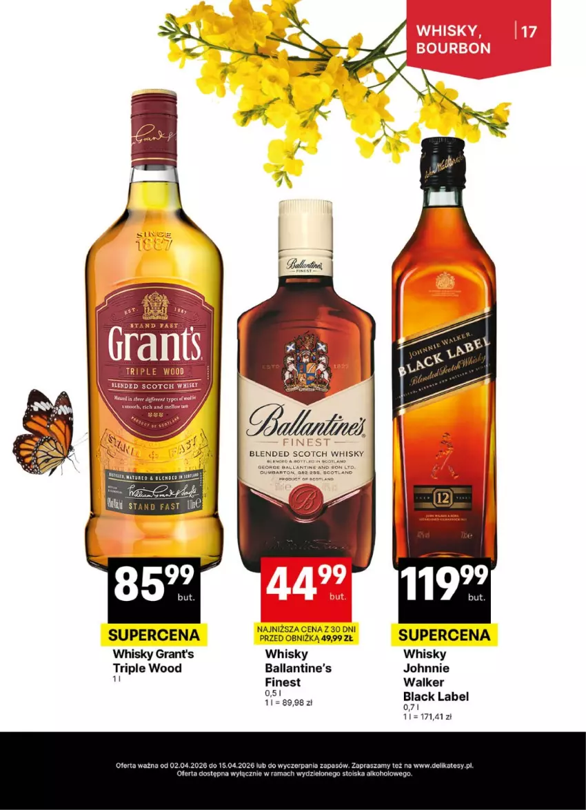 Gazetka promocyjna Delikatesy Centrum - Delibarek DC14-DC15 - ważna 02.04 do 15.04.2026 - strona 17 - produkty: Ballantine's, Fa, Gra, Grant's, Lack, Rama, Whisky