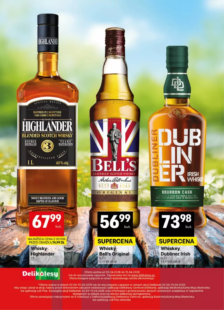 Gazetka promocyjna Delikatesy Centrum - Delibarek DC14-DC15 - ważna 02.04 do 15.04.2026 - strona 19 - produkty: Bell, Bourbon, Gin, Whisky