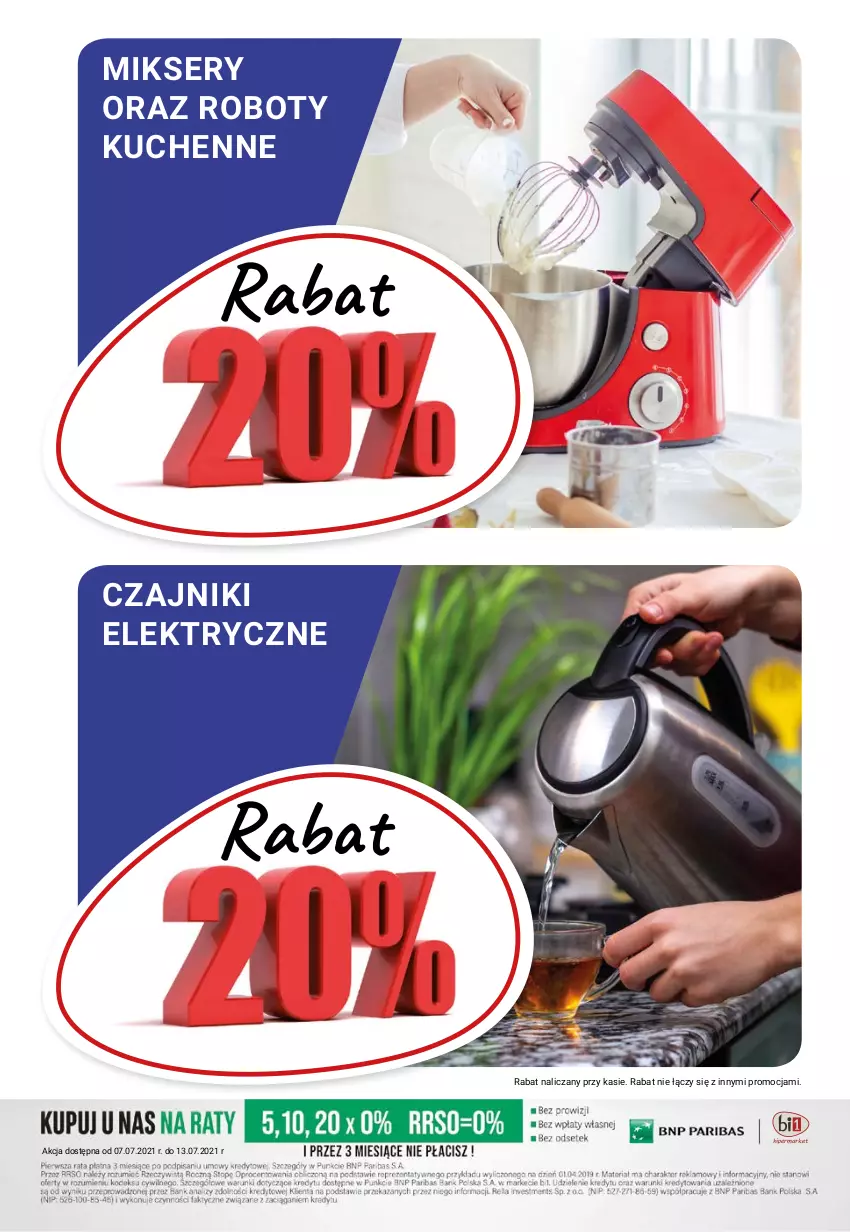 Gazetka promocyjna Bi1 - biesiaduj z nami! - ważna 07.07 do 13.07.2021 - strona 8 - produkty: Czajnik, Czajniki elektryczne, Mikser, Robot, Ser