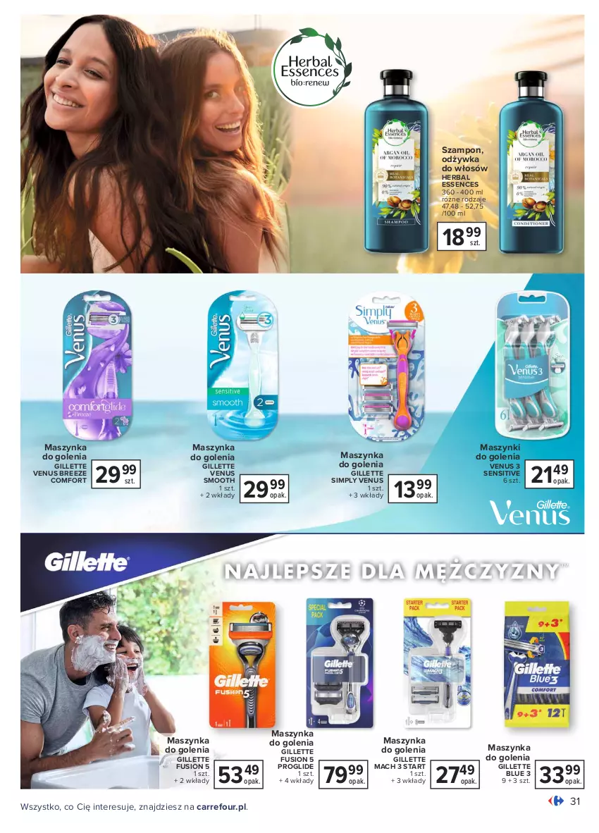 Gazetka promocyjna Carrefour - Gazetka Zimowe dni w domowym zaciszu - ważna 18.01 do 31.01.2021 - strona 31 - produkty: Fusion, Gillette, Gillette Venus, Maszynka, Maszynka do golenia, Odżywka, Szampon, Szynka, Venus