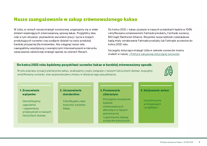 Gazetka promocyjna Lidl - Polityka zakupowa Kakao - ważna 22.08.2022 do 01.01.2026 - strona 8 - produkty: Fa, Gra, Kakao, Rama