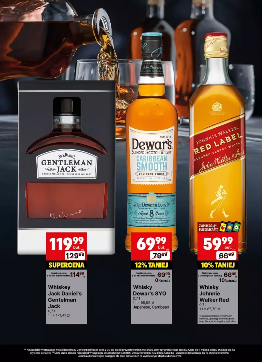 Gazetka promocyjna Delikatesy Centrum - Delibarek DC28-DC29 - ważna 07.07 do 20.07.2025 - strona 18 - produkty: Dron, Finish, Jack Daniel's, Johnnie Walker, Rum, Sól, Whiskey, Whisky