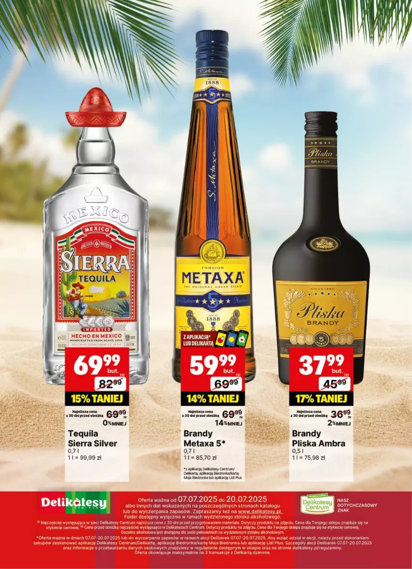 Gazetka promocyjna Delikatesy Centrum - Delibarek DC28-DC29 - ważna 07.07 do 20.07.2025 - strona 24 - produkty: Brandy, Dron, Metaxa, Pliska, Rum, Tequila