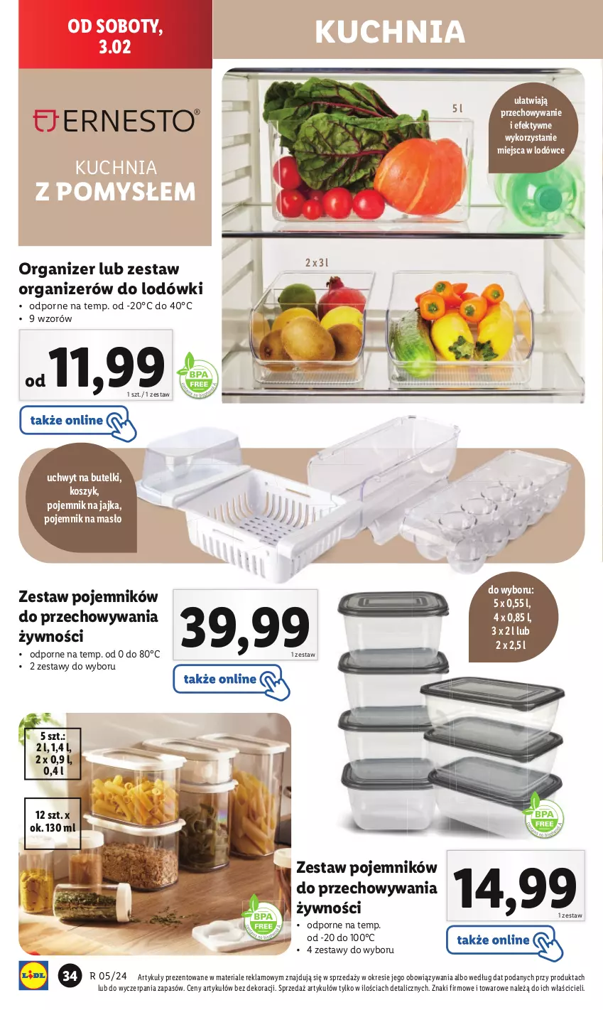 Gazetka promocyjna Lidl - GAZETKA - ważna 29.01 do 03.02.2024 - strona 38 - produkty: Kosz, Kuchnia, Masło, Organizer, Pojemnik, Por