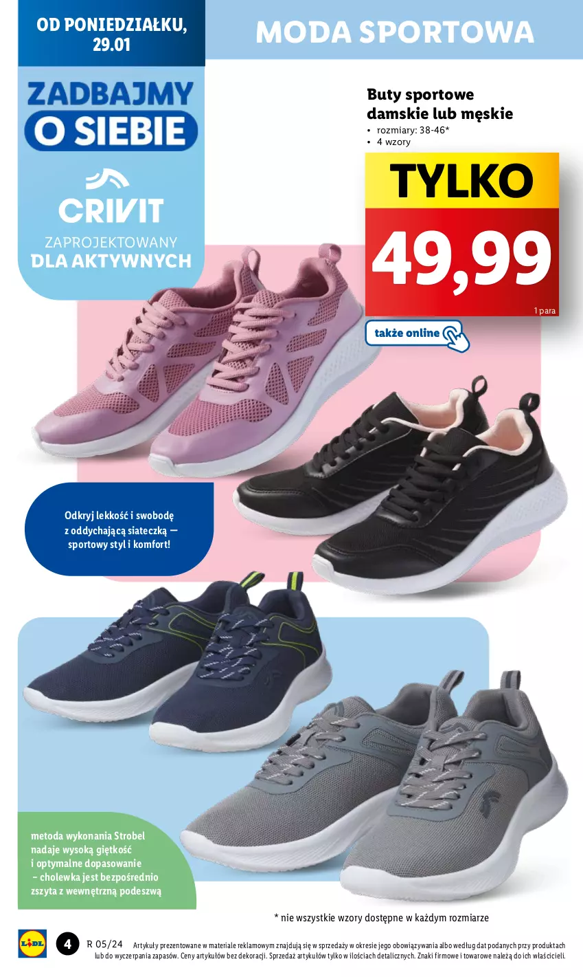 Gazetka promocyjna Lidl - GAZETKA - ważna 29.01 do 03.02.2024 - strona 6 - produkty: Buty, Moda, Por, Sok, Sport