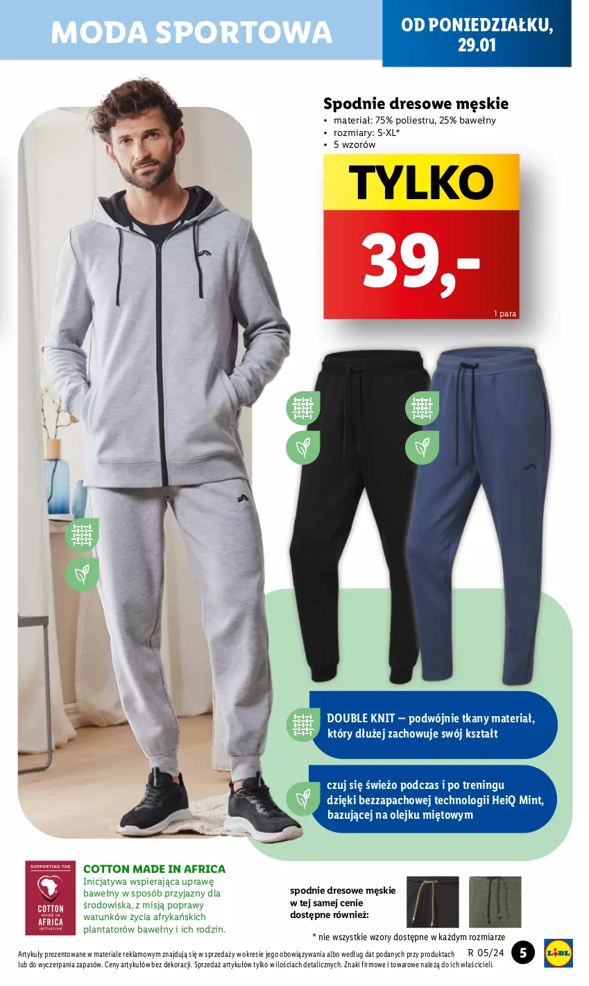 Gazetka promocyjna Lidl - GAZETKA - ważna 29.01 do 03.02.2024 - strona 7 - produkty: Dres, Moda, Olej, Por, Spodnie, Spodnie dresowe, Sport