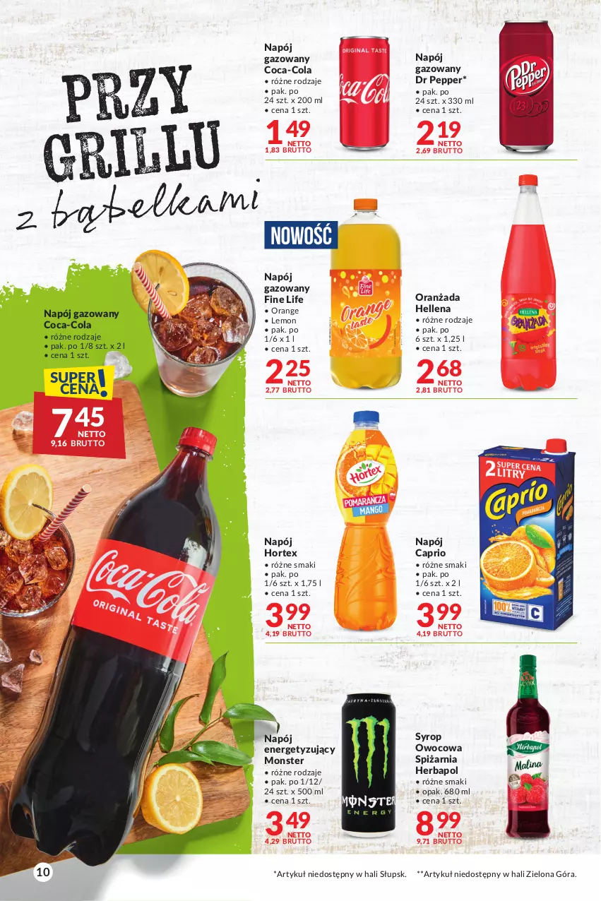 Gazetka promocyjna Makro - Sezon na grill - oferta z alkoholem - ważna 16.04 do 29.04.2024 - strona 10 - produkty: Coca-Cola, Grill, Hellena, Herbapol, Hortex, Napój, Napój gazowany, Oranżada, Syrop