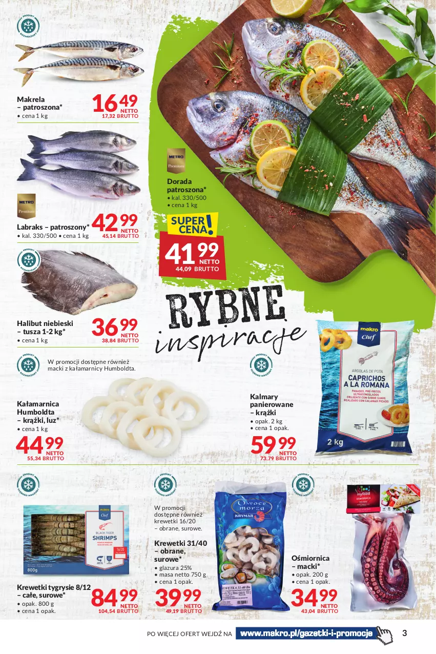 Gazetka promocyjna Makro - Sezon na grill - oferta z alkoholem - ważna 16.04 do 29.04.2024 - strona 3 - produkty: Arnica, Glazura, Gry, Halibut, Kalmar, Kalmary, Krewetki, Lazur, Tusz