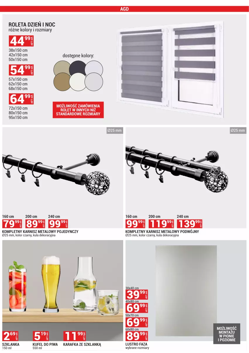 Gazetka promocyjna Merkury Market - ważna 02.05 do 31.05.2025 - strona 47 - produkty: Fa, Karafka, Karnisz, Lustro, Piwa, Roleta, Szklanka