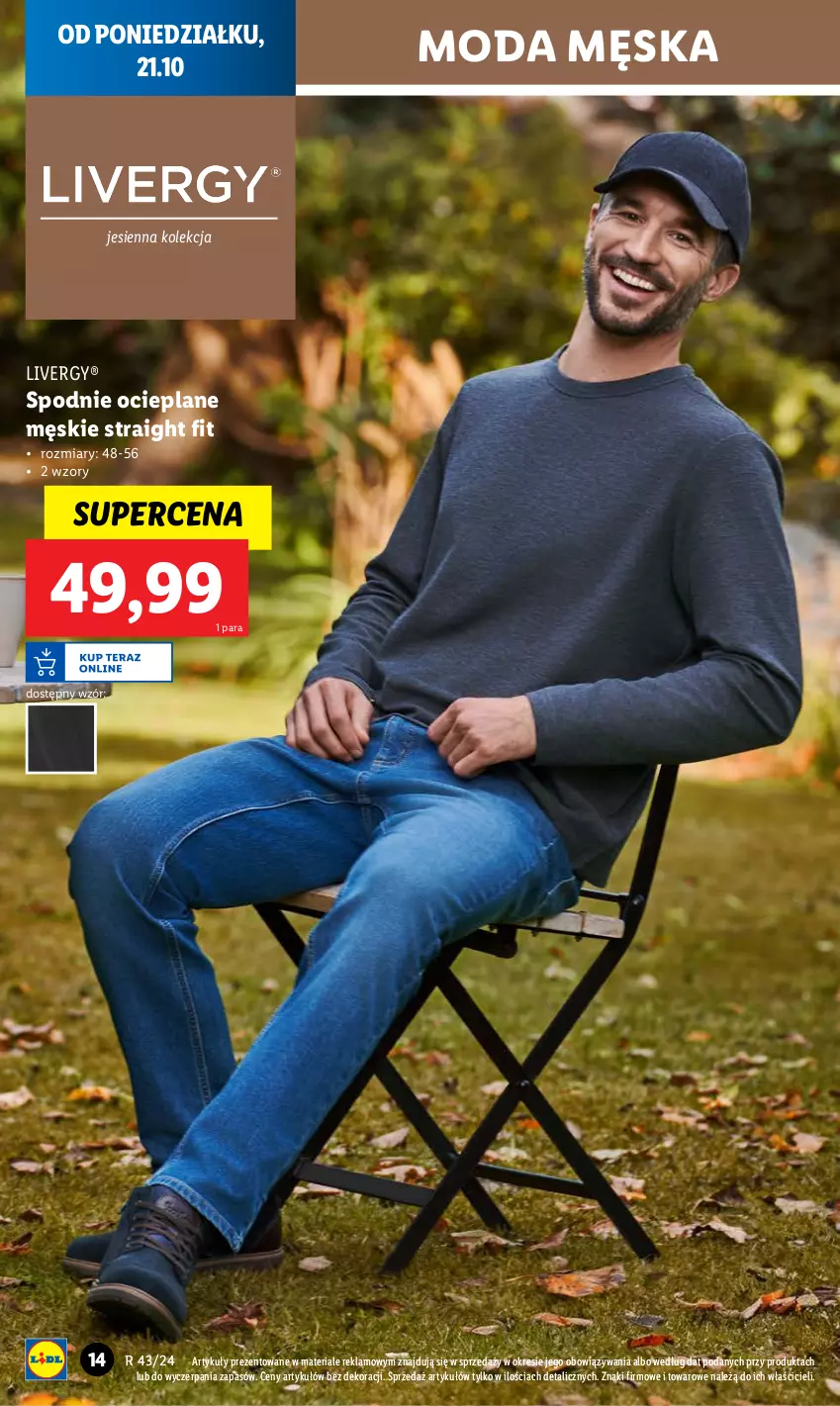 Gazetka promocyjna Lidl - GAZETKA - ważna 21.10 do 26.10.2024 - strona 14 - produkty: Moda, Spodnie, Spodnie ocieplane