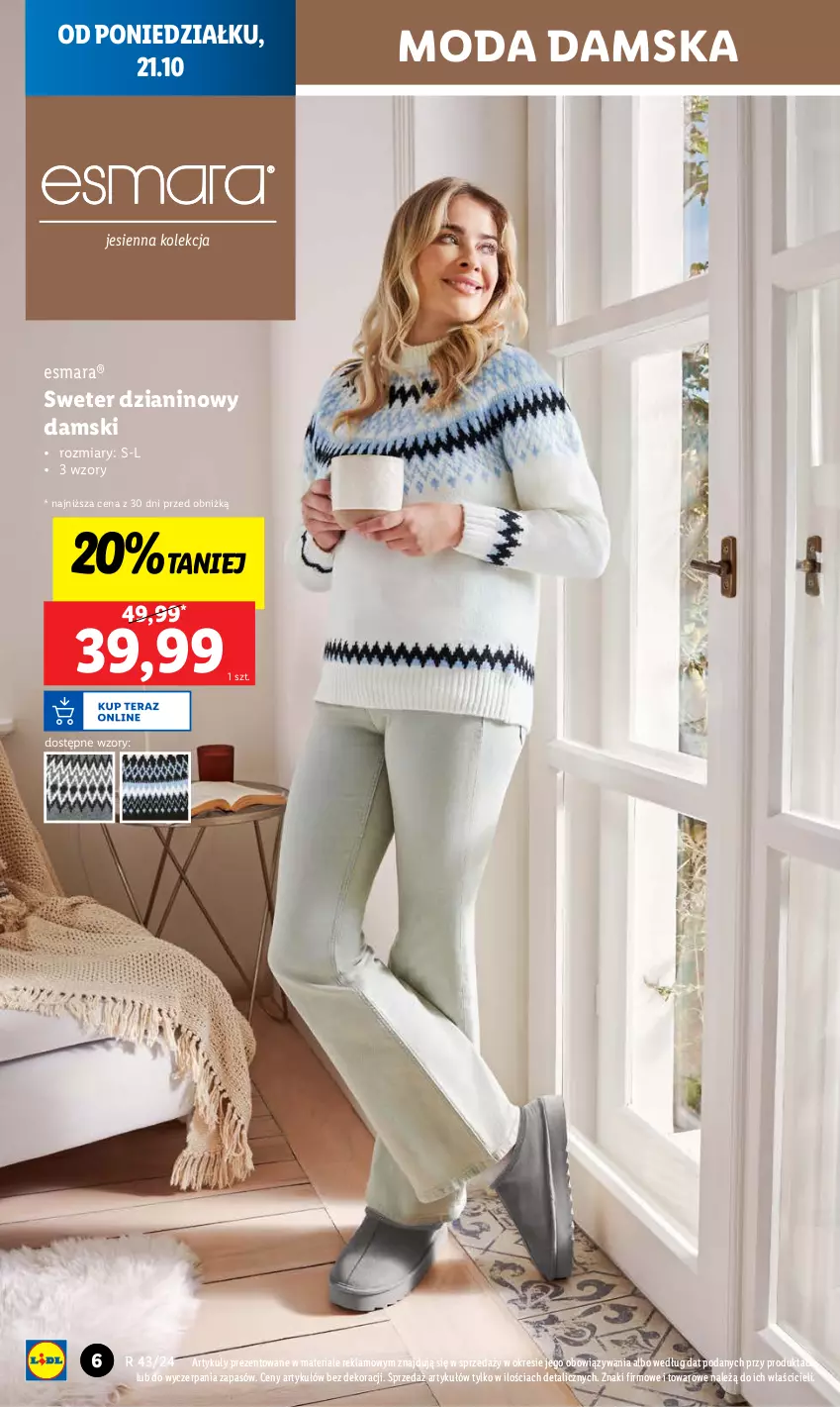 Gazetka promocyjna Lidl - GAZETKA - ważna 21.10 do 26.10.2024 - strona 6 - produkty: Moda, Sweter