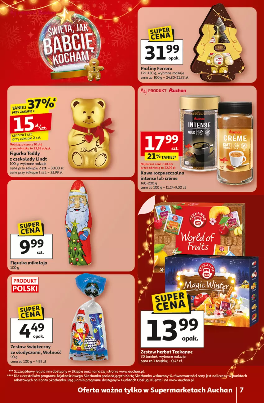 Gazetka promocyjna Auchan - Gazetka Święta jak babcię kocham Supermarket Auchan - ważna 04.12 do 10.12.2025 - strona 7 - produkty: Ferrero, Gra, Kawa, Kawa rozpuszczalna, Praliny, Teekanne