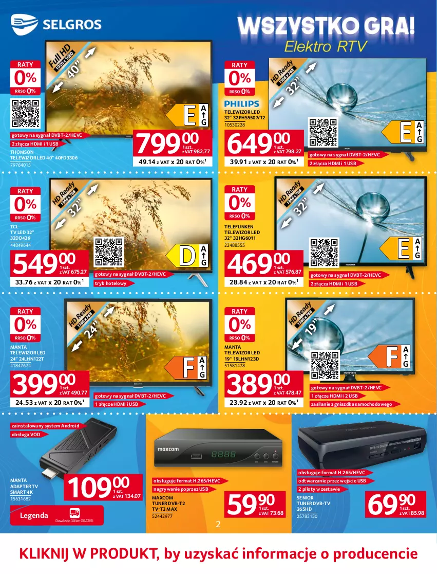 Gazetka promocyjna Selgros - Katalog Elektro - ważna 01.06 do 14.06.2023 - strona 2 - produkty: Gra, Gry, Manta, Silan, Telewizor, Thomson