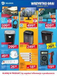 Gazetka promocyjna Selgros - Katalog Elektro - Gazetka - ważna od 14.06 do 14.06.2023 - strona 10 - produkty: Hama, Por, Słuchawki, Kosz, Niszczarka, Monitor, HP