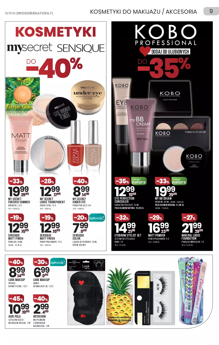 Gazetka promocyjna Drogerie Natura - Gazetka Drogerie Natura - ważna 03.06 do 16.06.2021 - strona 9 - produkty: Bronzer, Finish, Foundation, Krem bb, Lakier, Lakier do paznokci, Makijaż, Opaska, Pilnik, Podkład, Puder, Puder prasowany, Sztuczne rzęsy, Tran