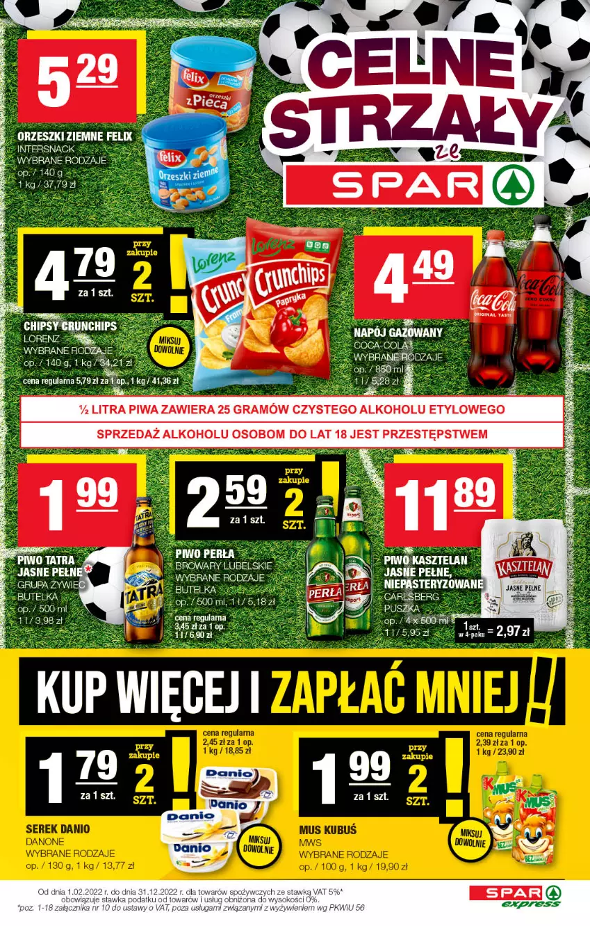 Gazetka promocyjna Spar - SparExpress - ważna 27.11 do 07.12.2022 - strona 3 - produkty: Danio, Felix, Gra, Gry, Kasztelan, Kosz, Orzeszki, Orzeszki ziemne, Piwa, Piwo