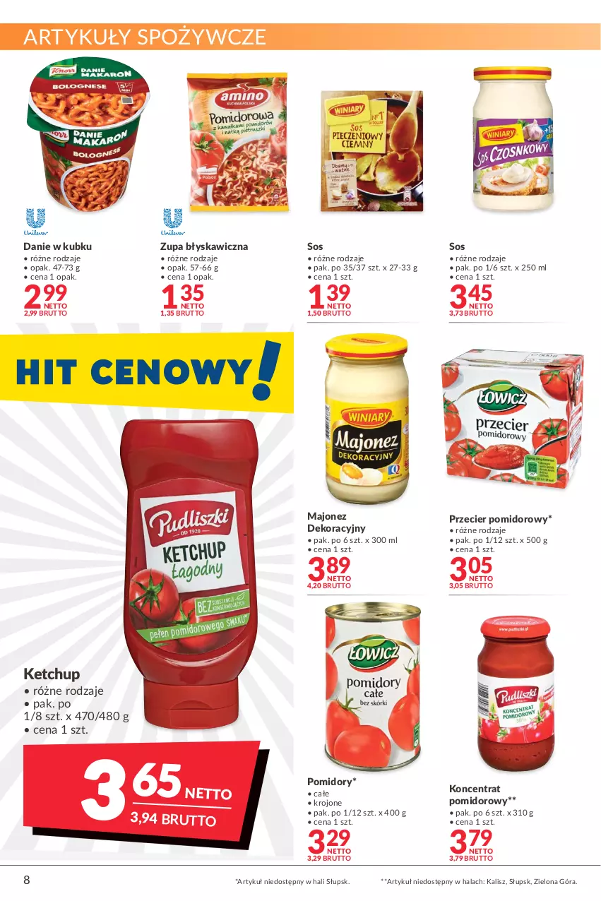 Gazetka promocyjna Makro - [Oferta promocyjna] Artykuły spożywcze i przemysłowe - ważna 04.05 do 16.05.2022 - strona 8 - produkty: Artykuły spożywcze, Ketchup, Koncentrat pomidorowy, Majonez, Pomidory, Sos, Zupa