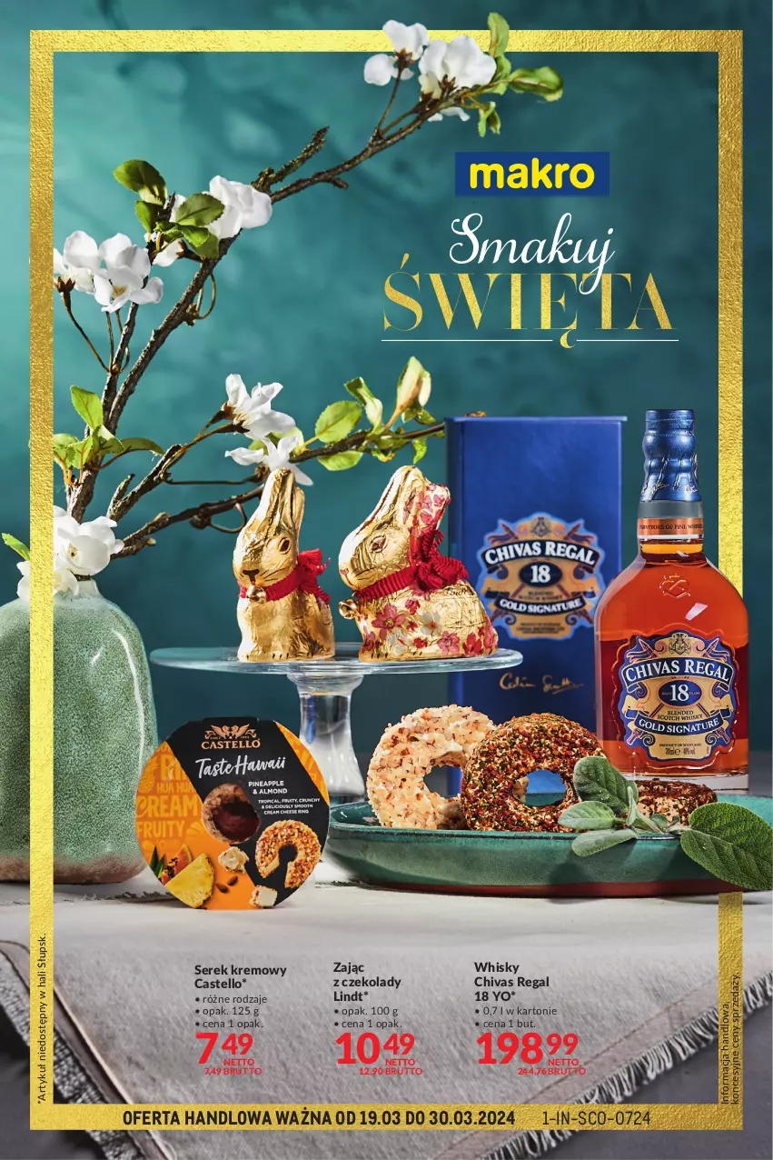 Gazetka promocyjna Makro - Smakuj Święta - oferta z alkoholem - ważna 19.03 do 30.03.2024 - strona 1 - produkty: Lindt, Ser, Serek, Whisky