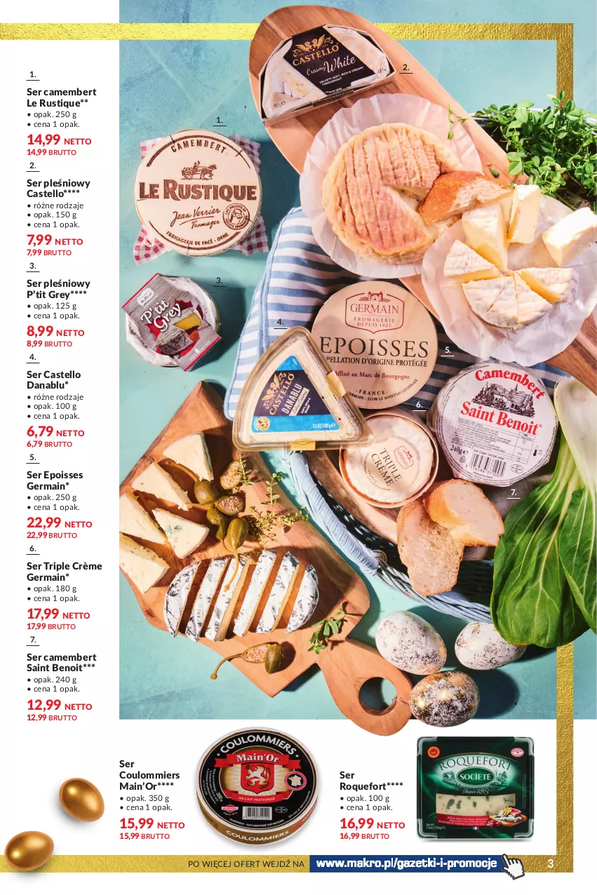 Gazetka promocyjna Makro - Smakuj Święta - oferta z alkoholem - ważna 19.03 do 30.03.2024 - strona 3 - produkty: Camembert, Roquefort, Rust, Ser, Ser pleśniowy