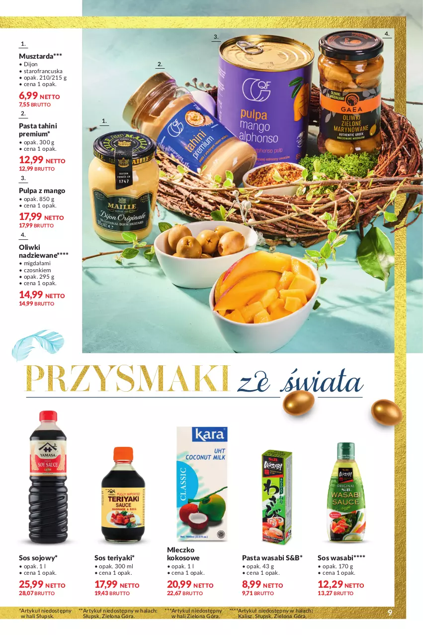 Gazetka promocyjna Makro - Smakuj Święta - oferta z alkoholem - ważna 19.03 do 30.03.2024 - strona 9 - produkty: Kokos, Mango, Mleczko, Mus, Musztarda, Oliwki, Pasta wasabi, Sos, Sos sojowy, Wasa