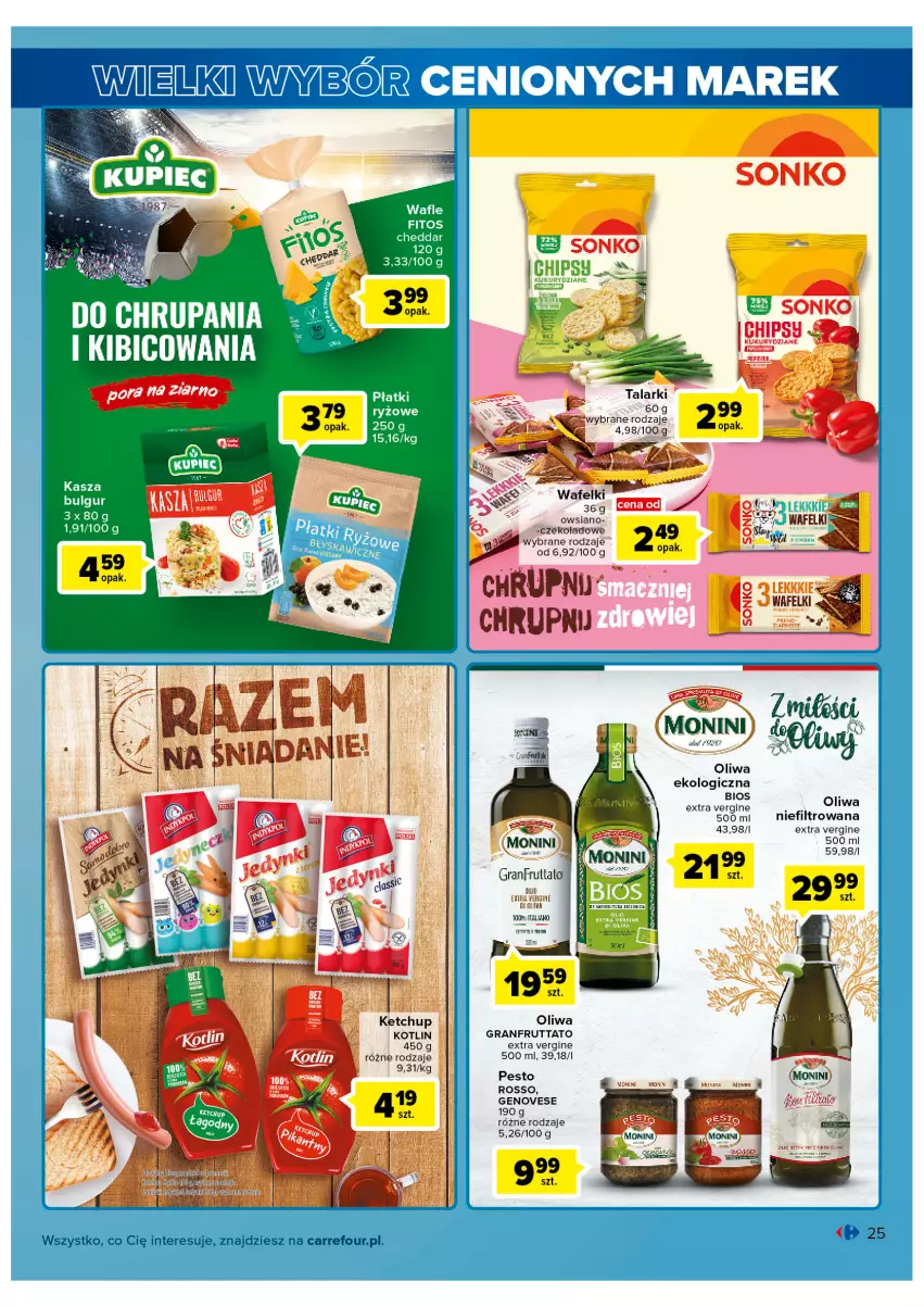 Gazetka promocyjna Carrefour - Gazetka Wielki wybór cenionych marek - ważna 02.11 do 12.11.2022 - strona 25 - produkty: BIC, Bulgur, Cheddar, Gin, Gra, Ketchup, Kotlin, LG, Pesto, Ryż, Sonko, Wafle