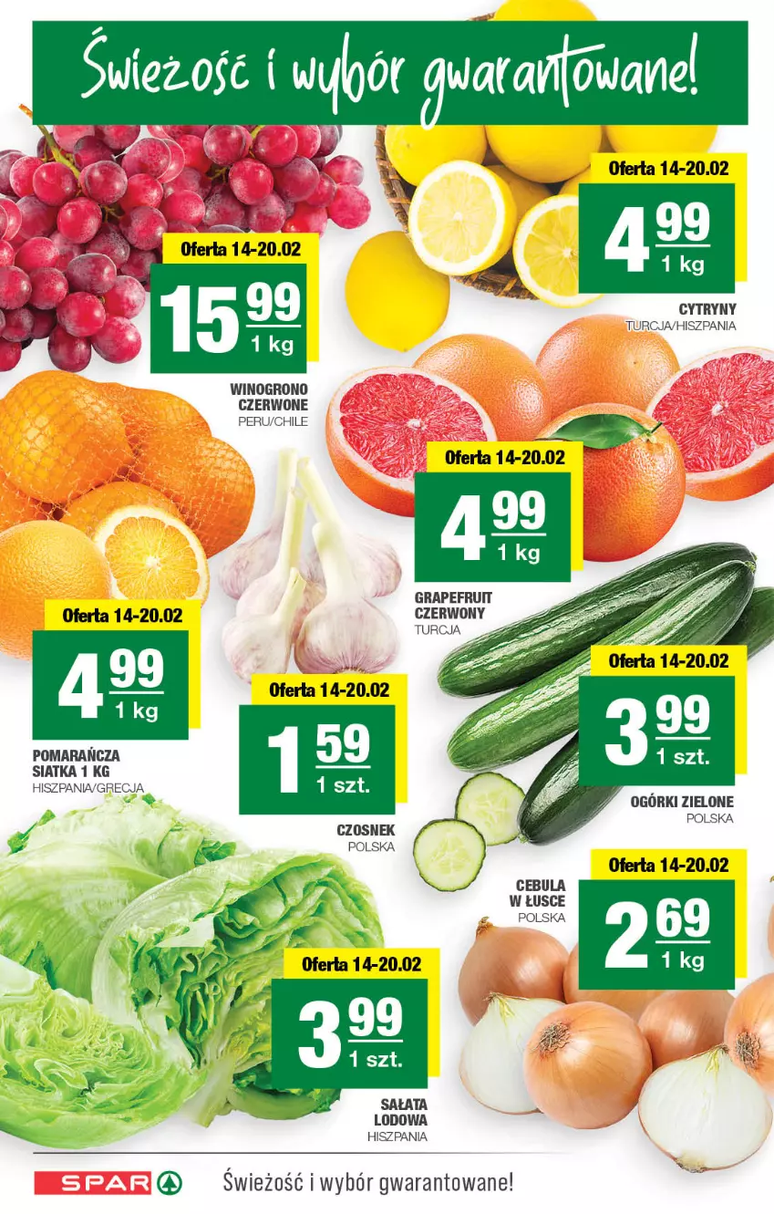 Gazetka promocyjna Spar - Spar - ważna 11.02 do 21.02.2024 - strona 2 - produkty: Cebula, Cytryny, Czosnek, Gra, Sałat, Sałata lodowa, Siatka, Wino