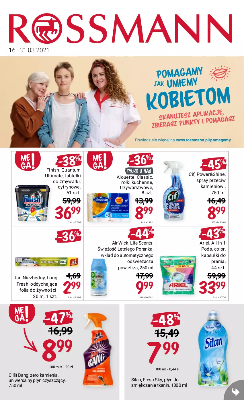 Gazetka promocyjna Rossmann - Marzec II - ważna 16.03 do 31.03.2021 - strona 1 - produkty: Ariel, Cillit Bang, Finish, Tablet