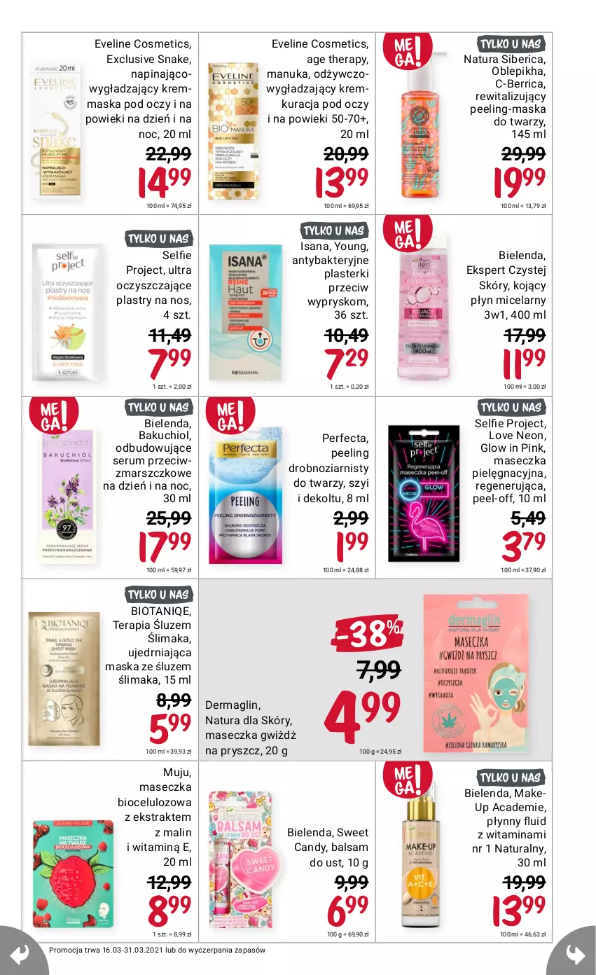 Gazetka promocyjna Rossmann - Marzec II - ważna 16.03 do 31.03.2021 - strona 11 - produkty: Balsam do ust, Bielenda, Candy, Eveline, Isana, Mars, Maska, Maska do twarzy, Natura Siberica, Peeling, Perfecta, Plasterki, Rum, Ser, Serum