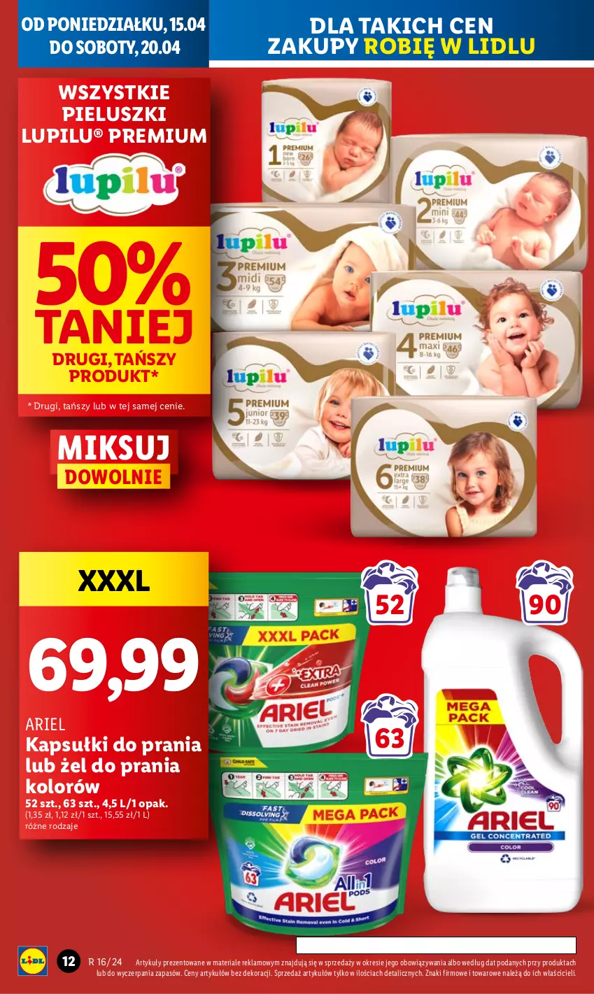 Gazetka promocyjna Lidl - GAZETKA - ważna 15.04 do 17.04.2024 - strona 12 - produkty: Ariel, Kapsułki do prania