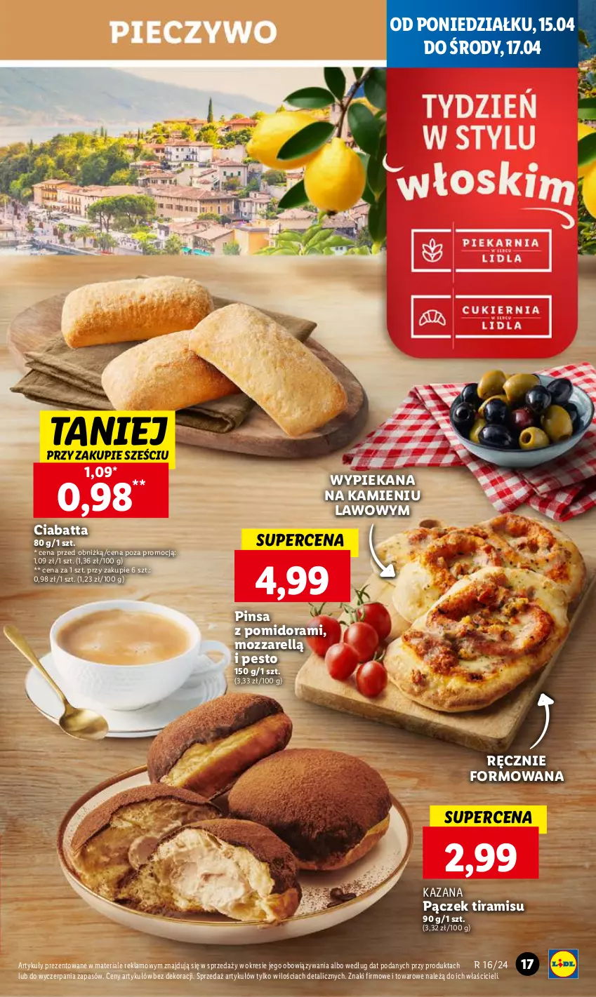 Gazetka promocyjna Lidl - GAZETKA - ważna 15.04 do 17.04.2024 - strona 17 - produkty: Ciabatta, Pączek, Pesto