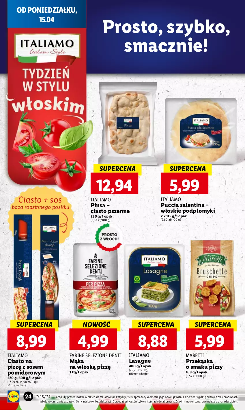 Gazetka promocyjna Lidl - GAZETKA - ważna 15.04 do 17.04.2024 - strona 24 - produkty: Fa, Lasagne, Mąka, Sos