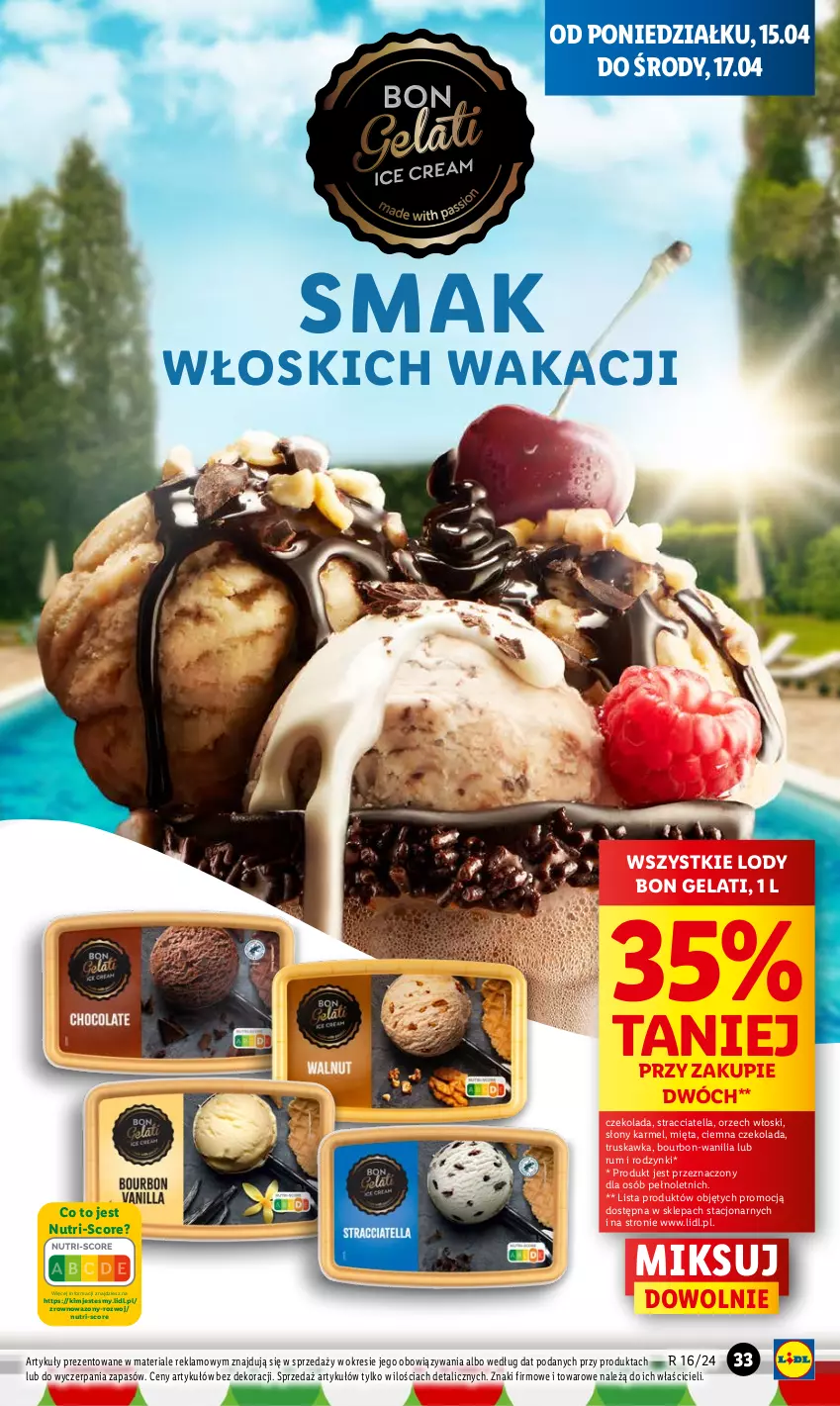 Gazetka promocyjna Lidl - GAZETKA - ważna 15.04 do 17.04.2024 - strona 33 - produkty: Bourbon, Czekolada, Lody, Mięta, Rodzynki, Rum, Wazon