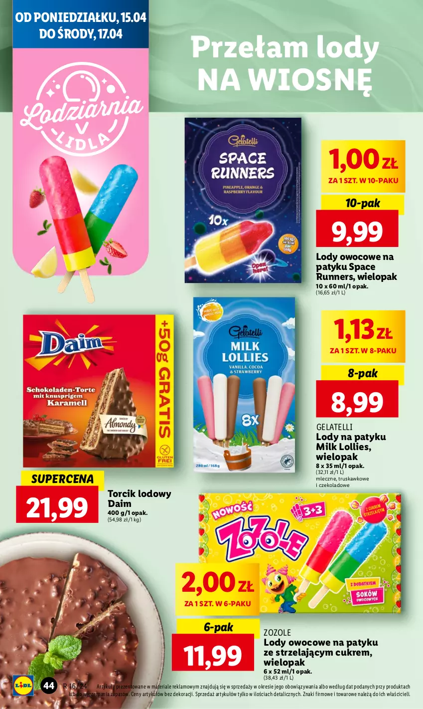 Gazetka promocyjna Lidl - GAZETKA - ważna 15.04 do 17.04.2024 - strona 44 - produkty: Lody