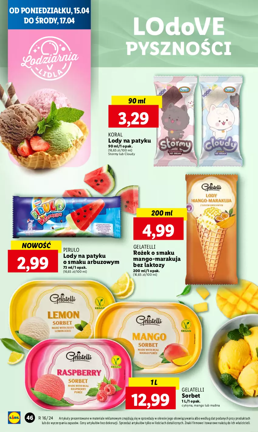 Gazetka promocyjna Lidl - GAZETKA - ważna 15.04 do 17.04.2024 - strona 46 - produkty: Arbuz, Dove, Lody, Mango