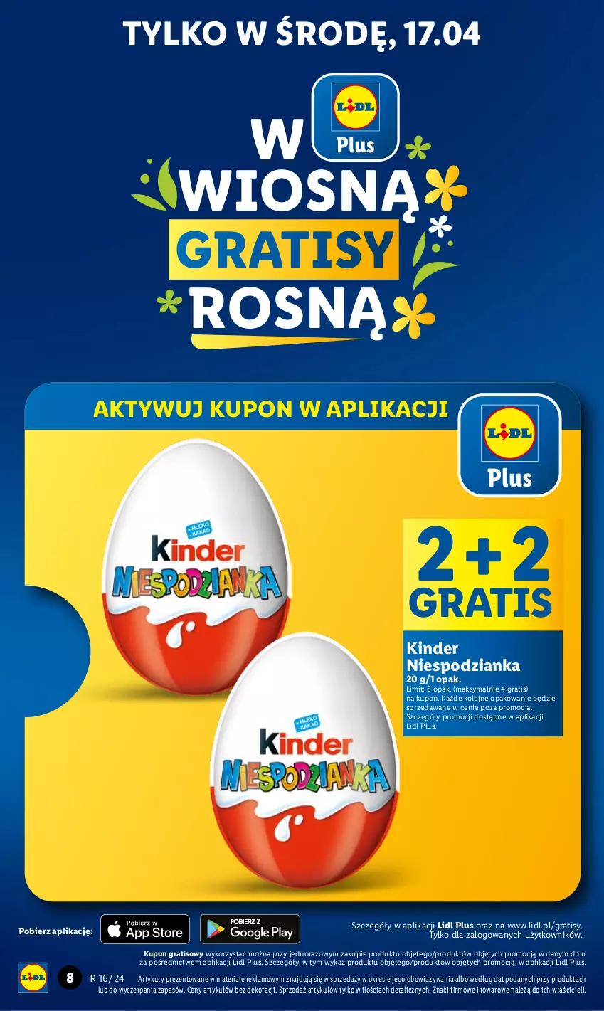 Gazetka promocyjna Lidl - GAZETKA - ważna 15.04 do 17.04.2024 - strona 8 - produkty: Gra, Kinder, Olej