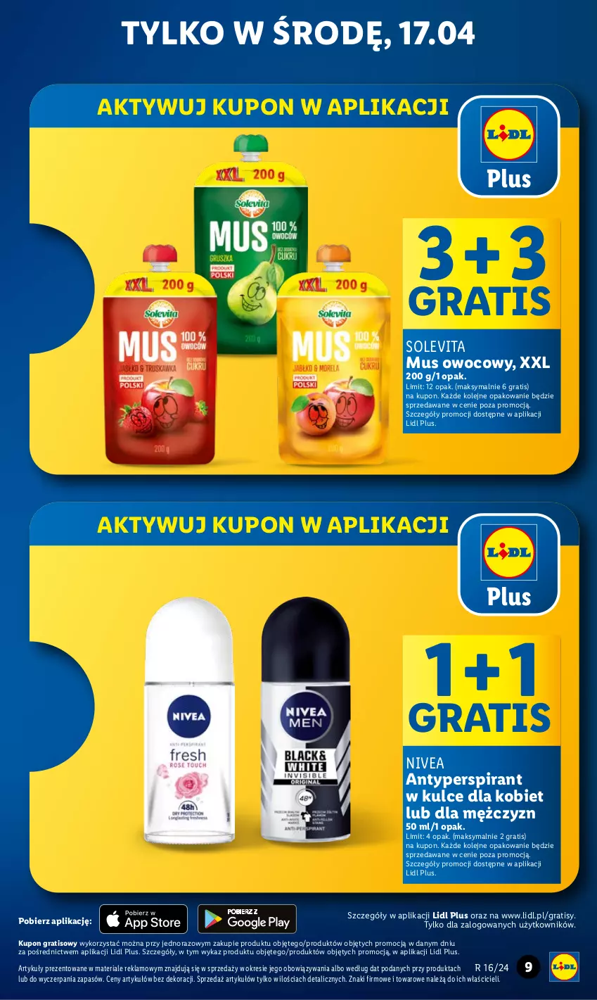 Gazetka promocyjna Lidl - GAZETKA - ważna 15.04 do 17.04.2024 - strona 9 - produkty: Antyperspirant, Gra, Mus, Nivea, Olej