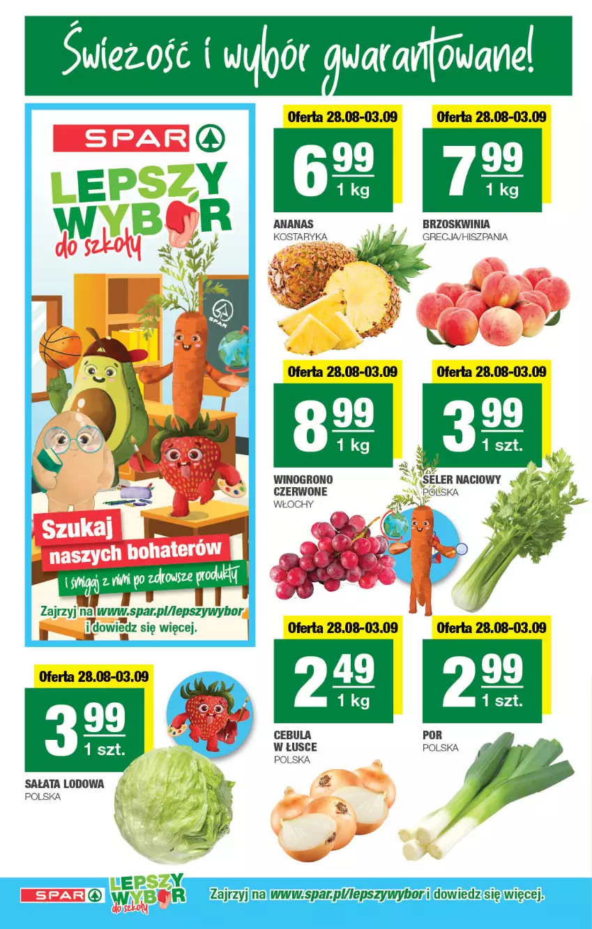 Gazetka promocyjna Spar - Spar - ważna 25.08 do 04.09.2024 - strona 2 - produkty: Ananas, Cebula, Fa, Por, Sałat, Sałata lodowa, Seler naciowy, Wino