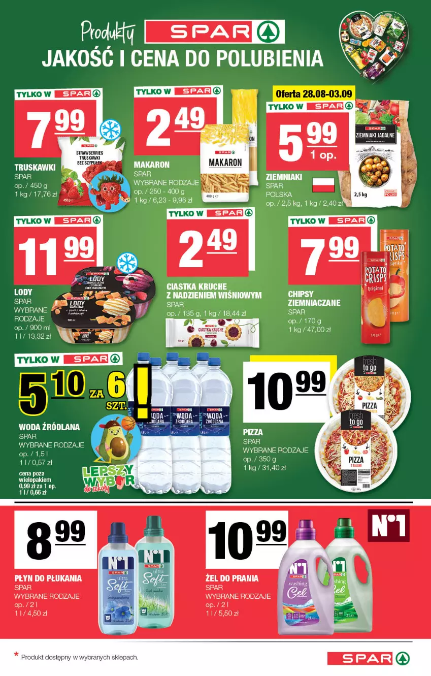 Gazetka promocyjna Spar - Spar - ważna 25.08 do 04.09.2024 - strona 5 - produkty: Chipsy, Makaron, Truskawki