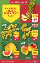 Gazetka promocyjna Aldi - Oferta weekendowa - Gazetka - ważna od 22.11 do 22.11.2025 - strona 11 - produkty: Ananas, Pomelo, Gruszki, Mango