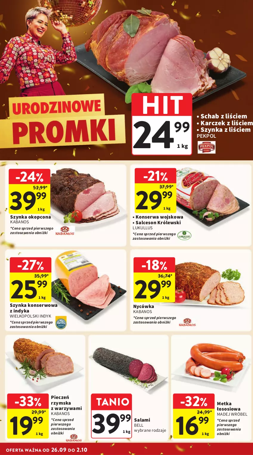 Gazetka promocyjna Intermarche - Gazetka Intermarche - ważna 26.09 do 02.10.2024 - strona 14 - produkty: Bell, Kabanos, Królewski, Madej Wróbel, Pekpol, Piec, Pieczeń rzymska, Salami, Salceson, Ser, Sos, Szynka, Szynka konserwowa, Warzywa