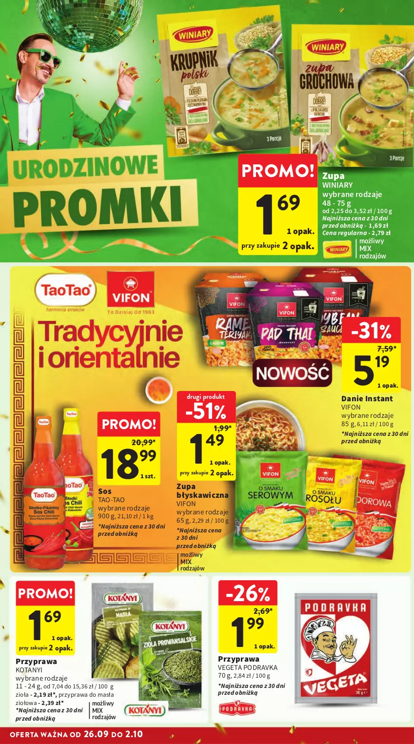 Gazetka promocyjna Intermarche - Gazetka Intermarche - ważna 26.09 do 02.10.2024 - strona 28 - produkty: Podravka, Sos, Vegeta, Winiary, Zupa