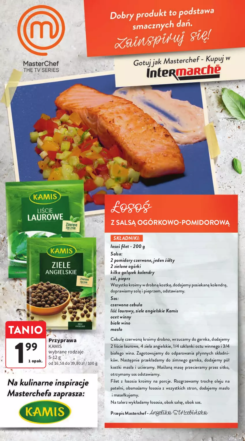 Gazetka promocyjna Intermarche - Gazetka Intermarche - ważna 26.09 do 02.10.2024 - strona 42 - produkty: Cebula, Kamis, Lanki, Laur, Masło, Ocet, Olej, Pieprz, Pomidory, Por, Salsa, Sitko, Sól, Sos, Talerz, Wino, Ziele angielskie