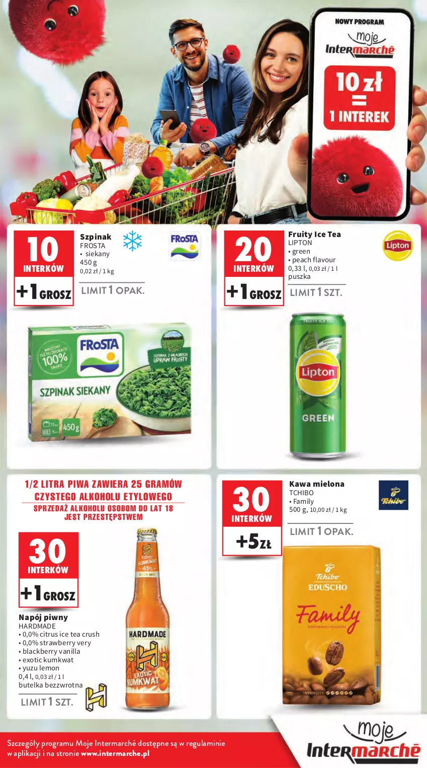 Gazetka promocyjna Intermarche - Gazetka Intermarche - ważna 26.09 do 02.10.2024 - strona 45 - produkty: Fa, Frosta, Gra, Ice tea, Kawa, Kawa mielona, Kumkwat, Lack, Lipton, Napój, Piwa, Szpinak, Tchibo